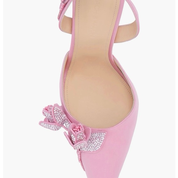 Mach & Mach wonder tulip pointed toe slingback pumps - pink - 37.5 - Picture 2 of 5